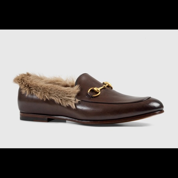 Gucci Other - Gucci Jordaan Horsebit Fur Lined Leather Loafer Brown 8.5